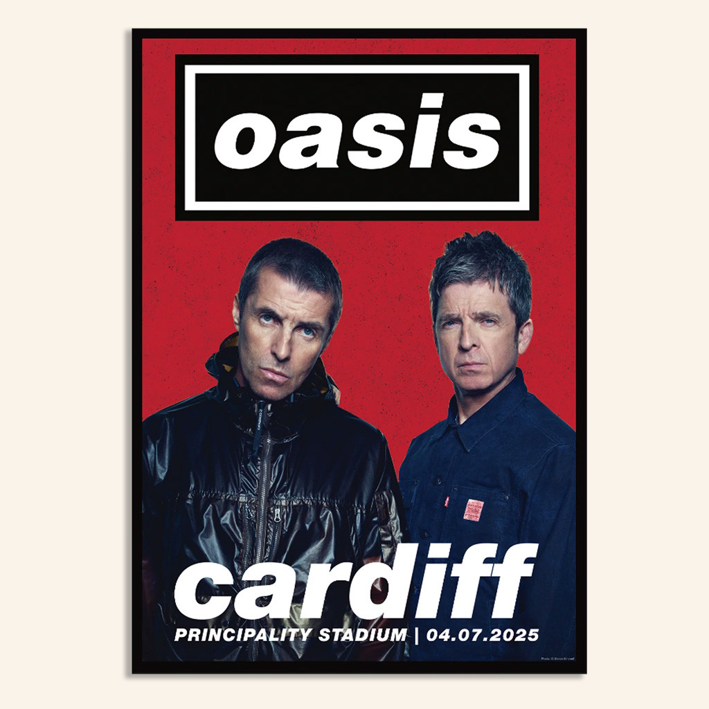 Oasis Merch Live '25 Cardiff Event Lithographic Poster Wall Art Decor Gifts For Rock Lovers