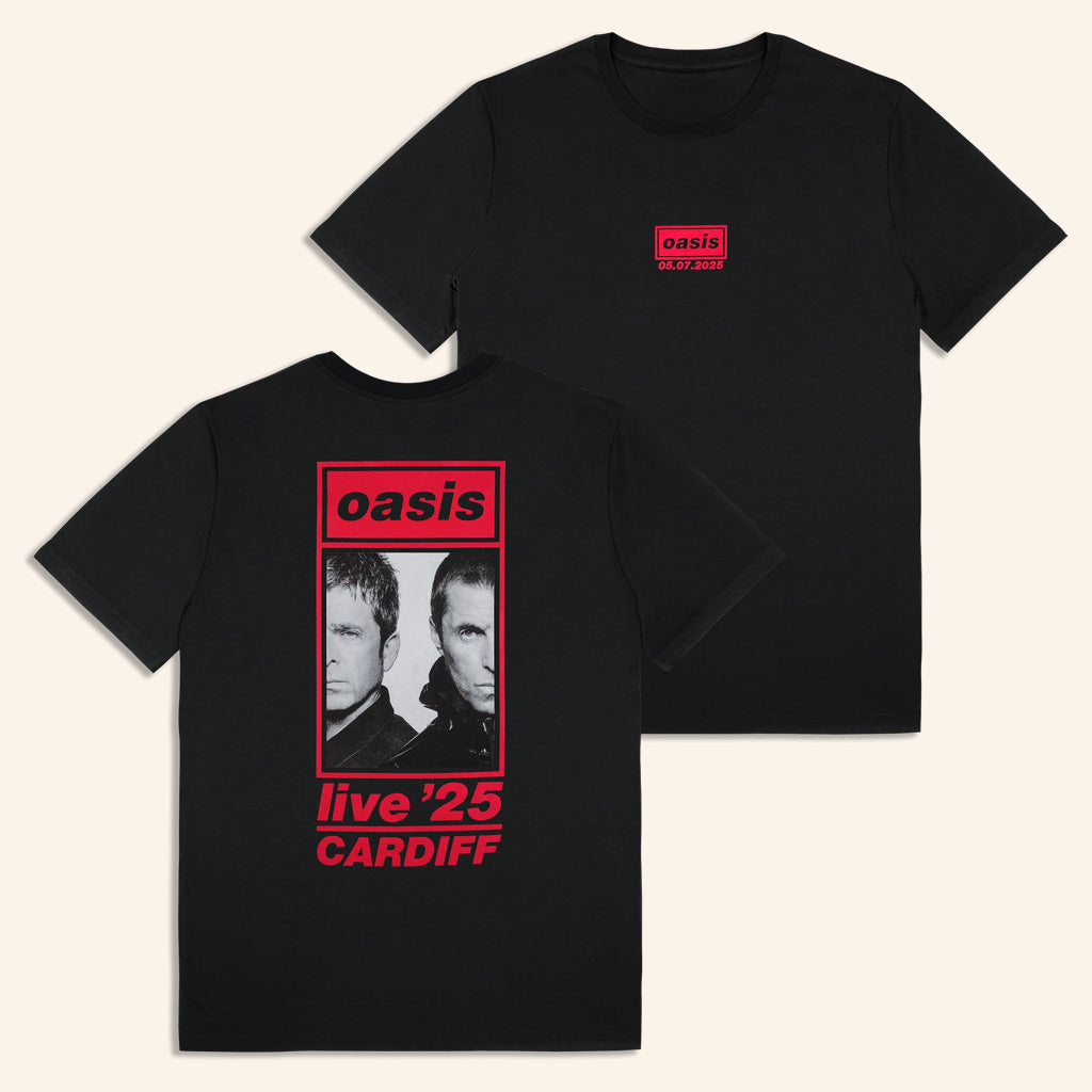 Oasis Merch Live 25 Tour 05 07 Live 25 Cardiff Event T-Shirt Black Gifts For Dad