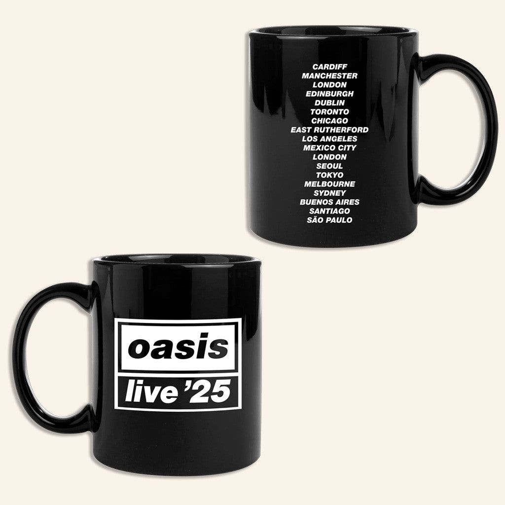 Oasis Merch Live 25 Tour Mug Live 25 Logo City Mug Black Gifts For Husband Oasis Merch Live 25 Tour Mug Live 25 Logo City Mug Black Gifts For Husband