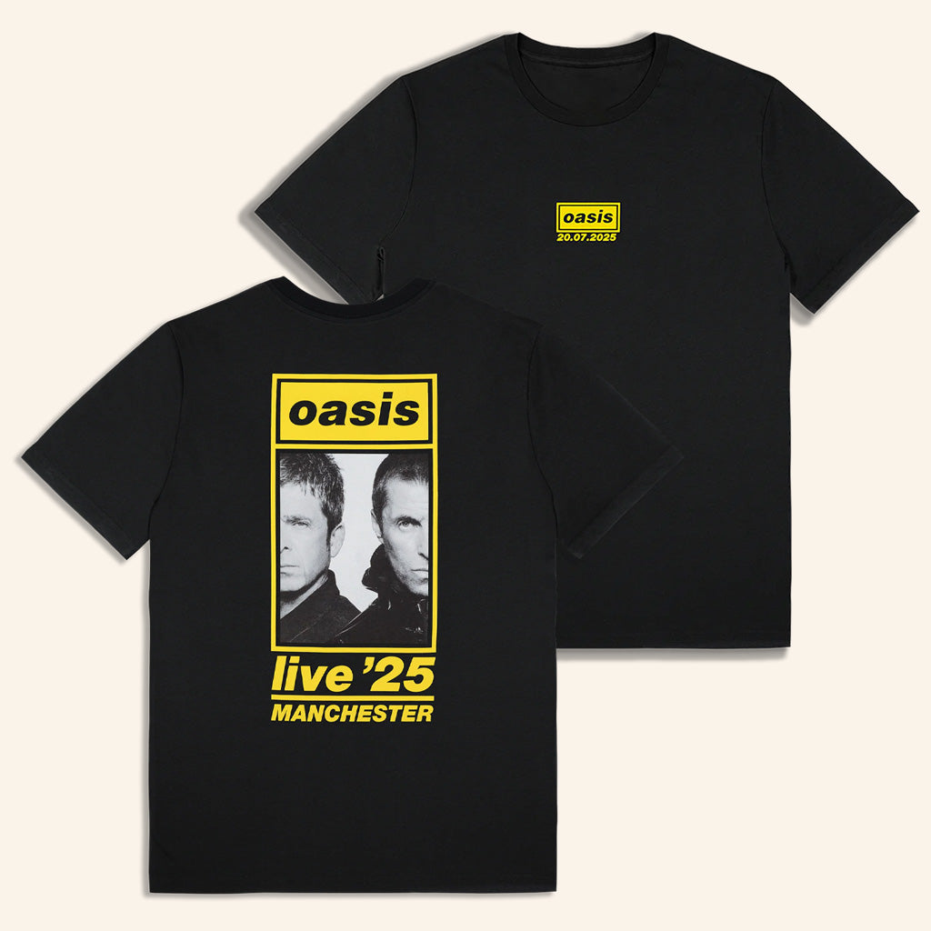 Oasis Merch Live 25 Tour Shirt 20 07 Live 25 Manchester Event T-Shirt Black Fan Clothing Oasis Merch Live 25 Tour Shirt 20 07 Live 25 Manchester Event T-Shirt Black Fan Clothing
