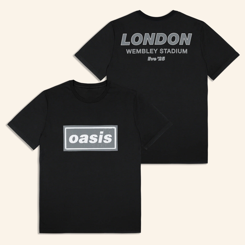 Oasis Merch Live 25 Tour Shirt Live 25 London T-Shirt Black Gifts For Dudes Oasis Merch Live 25 Tour Shirt Live 25 London T-Shirt Black Gifts For Dudes