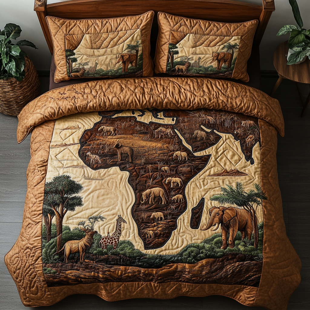 Oasis Night Quilted Bedding Set Best Bedspread Set Black History Month Gifts