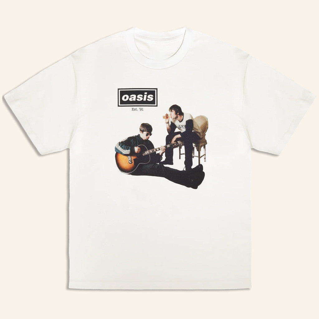 Oasis Tour Merch 2025 Live '25 Cigarettes And Alcohol T-Shirt White Gifts For Dad