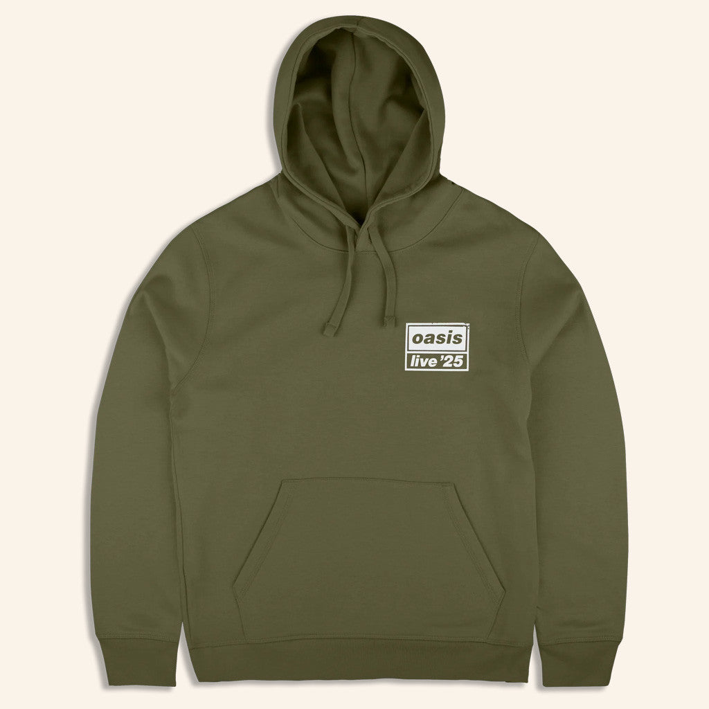 Oasis Tour Merch 2025 Live '25 Distressed Tour Logo Hoodie Green Gifts For Him Oasis Tour Merch 2025 Live '25 Distressed Tour Logo Hoodie Green Gifts For Him