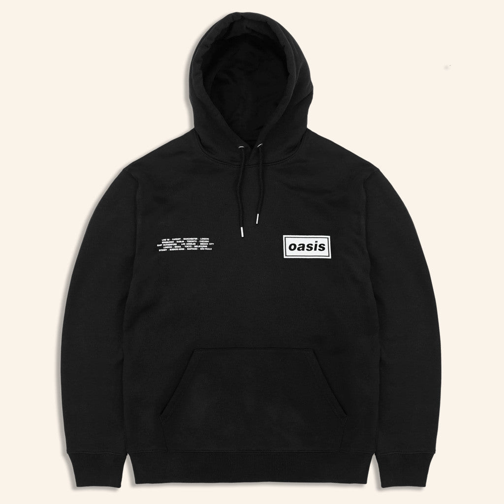 Oasis Tour Merch 2025 Live '25 Global Cities Logo Hoodie Black Good Gifts For Boyfriend Oasis Tour Merch 2025 Live '25 Global Cities Logo Hoodie Black Good Gifts For Boyfriend