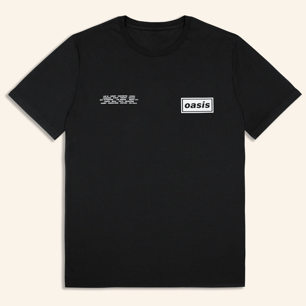 Oasis Tour Merch 2025 Live '25 Global Cities Logo Shirt Black Good Gifts For Boyfriend Oasis Tour Merch 2025 Live '25 Global Cities Logo Shirt Black Good Gifts For Boyfriend