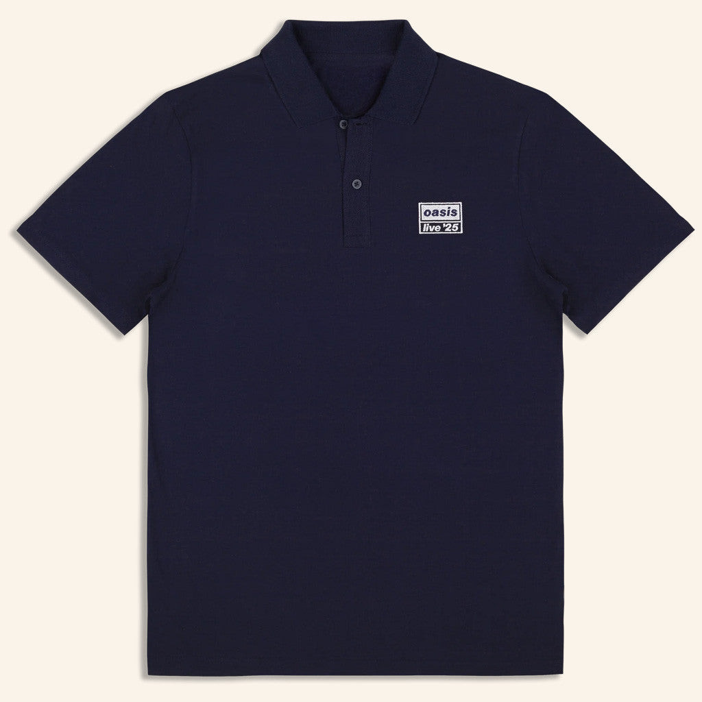 Oasis Tour Merch 2025 Live '25 Tour Logo Polo Shirt Navy Gifts For Dad Oasis Tour Merch 2025 Live '25 Tour Logo Polo Shirt Navy Gifts For Dad