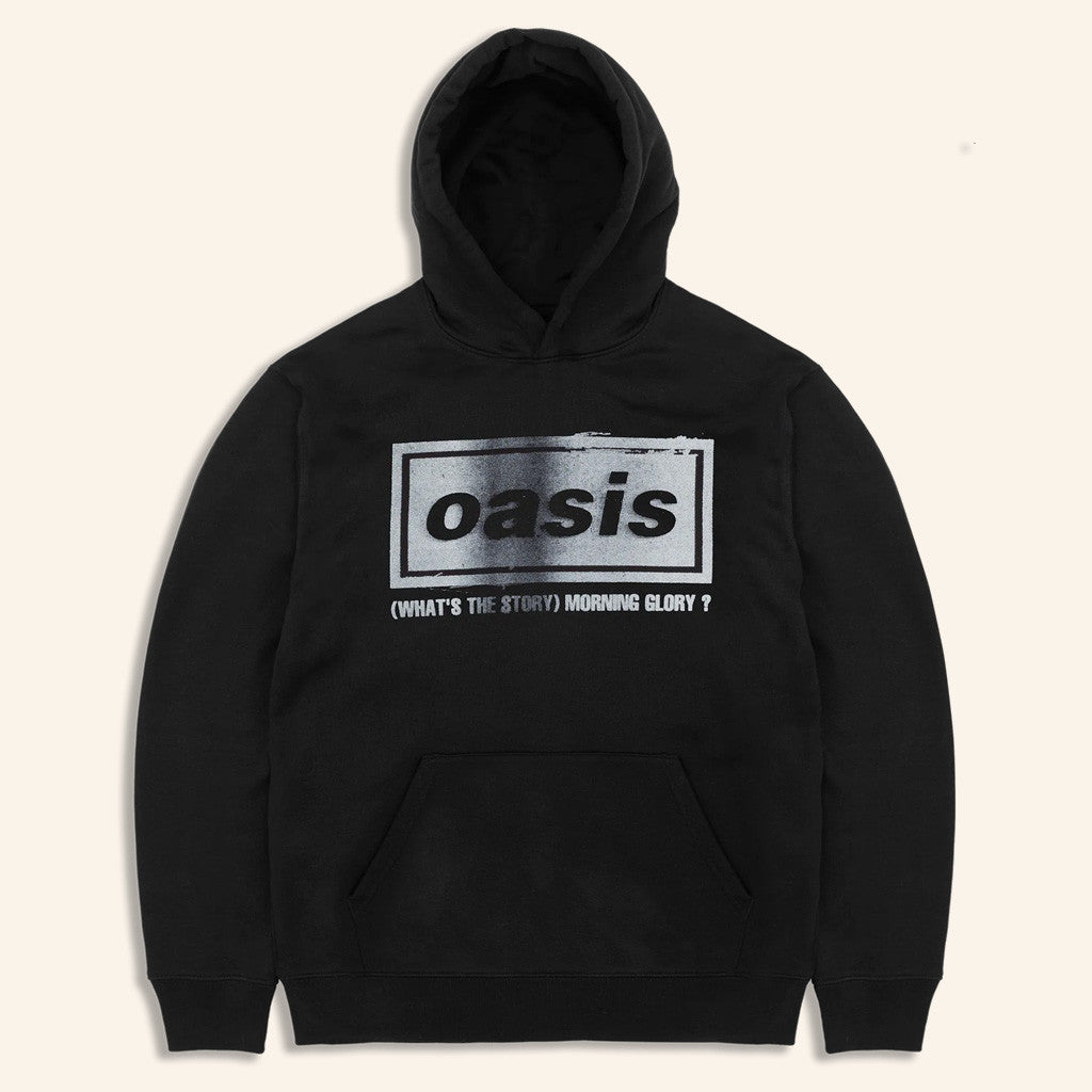 Oasis Tour Merch 2025 Live '25 What's The Story Distressed Logo Hoodie Black Gifts For Dad Oasis Tour Merch 2025 Live '25 What's The Story Distressed Logo Hoodie Black Gifts For Dad