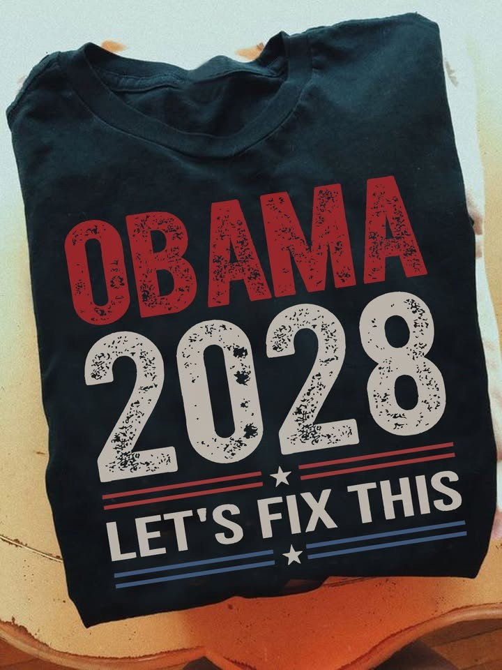 Obama 2028 T-Shirt Let's Fix This Anti Trump Shirt Gifts For Dad