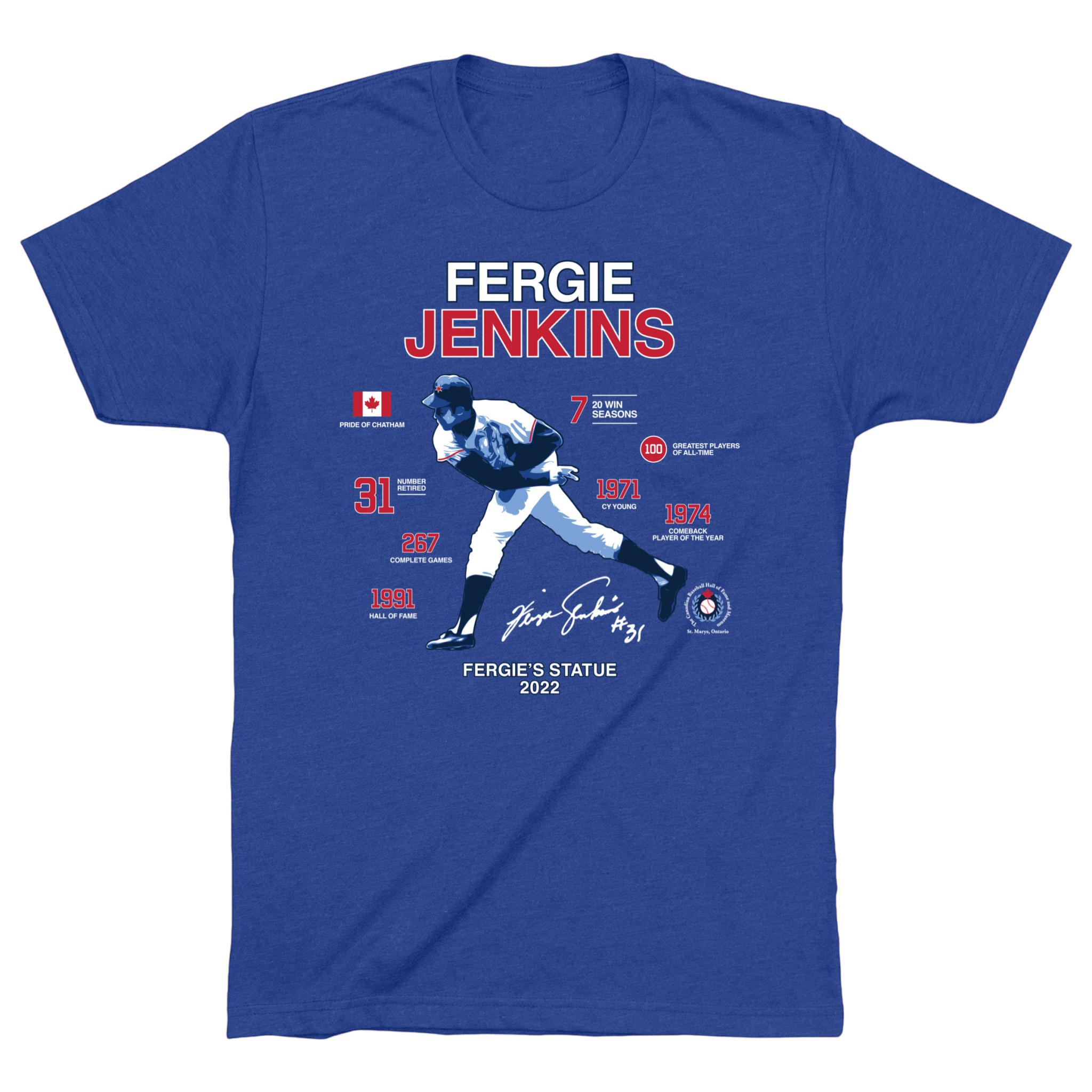 OBVIOUS SHIRTS Merch Fergie Jenkins Statue Dedication Shirt Baseball Player Gift Ideas