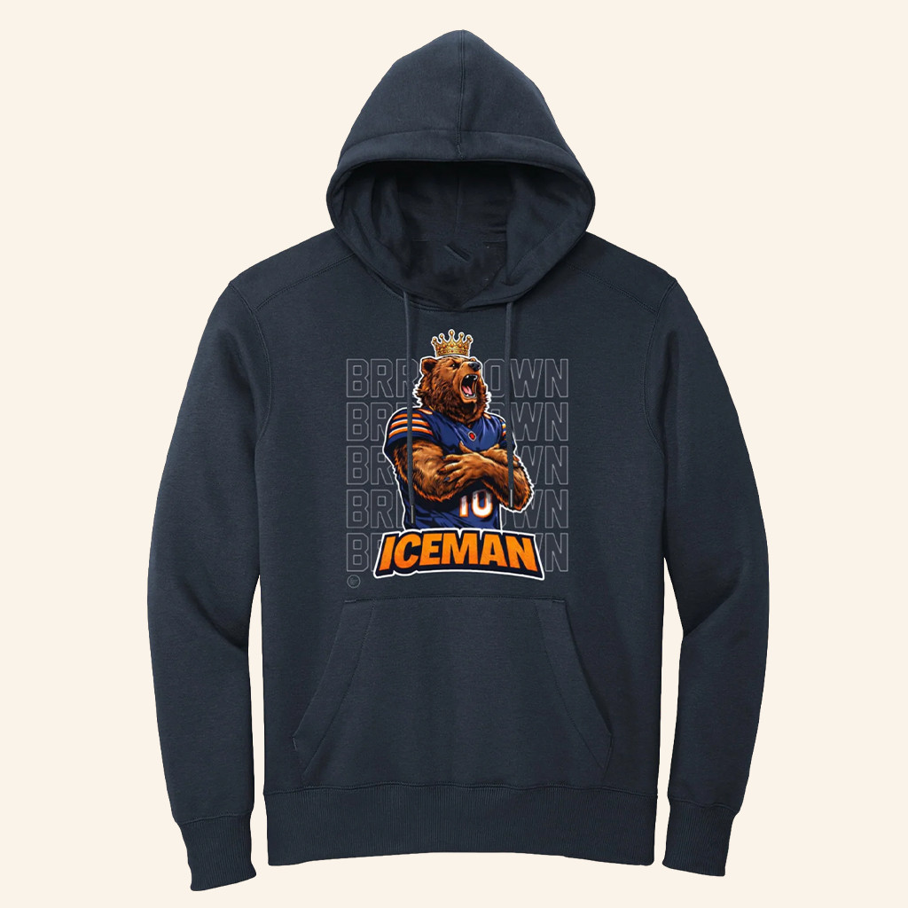 Obvious Shirts Merch Iceman Brrr Down Hoodie Chicago Football Merch Gifts For Football Fans Obvious Shirts Merch Iceman Brrr Down Hoodie Chicago Football Merch Gifts For Football Fans