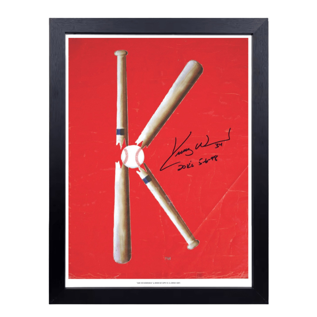 OBVIOUS SHIRTS Merch Kerry Wood Autographed Red K Sign Poster Living Room Wall Art