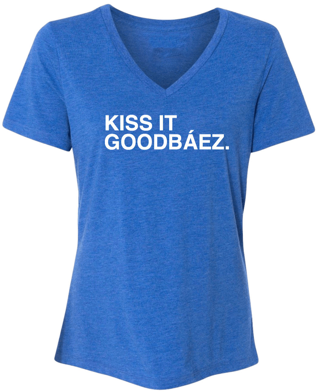 OBVIOUS SHIRTS Merch Kiss It Goodbaez V-Neck T-Shirt Gift Ideas For Mom