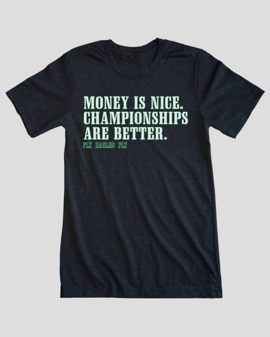OBVIOUS SHIRTS Merch Money Is Nice Championships Are Better T-Shirt Xmas Presents For Him