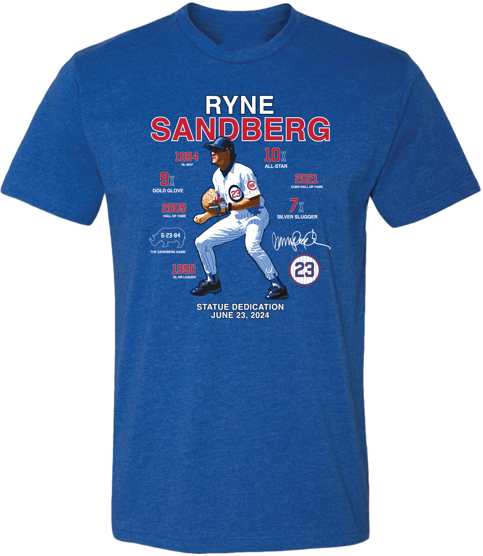 OBVIOUS SHIRTS Merch Ryne Sandberg Statue T-Shirt Christmas Gifts For Baseball Lovers