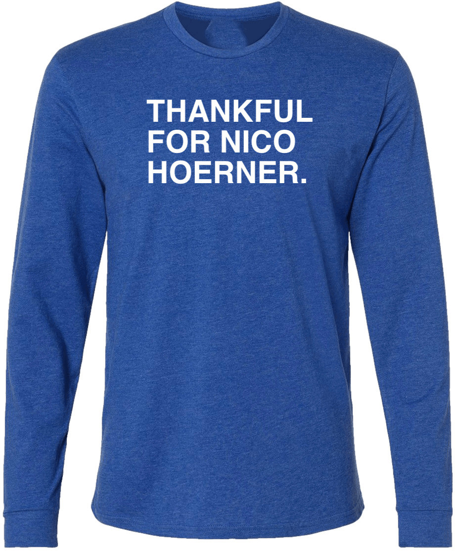 OBVIOUS SHIRTS Merch Thankful For Nico Hoerner Long Sleeve T-Shirt Presents For Him OBVIOUS SHIRTS Merch Thankful For Nico Hoerner Long Sleeve T-Shirt Presents For Him