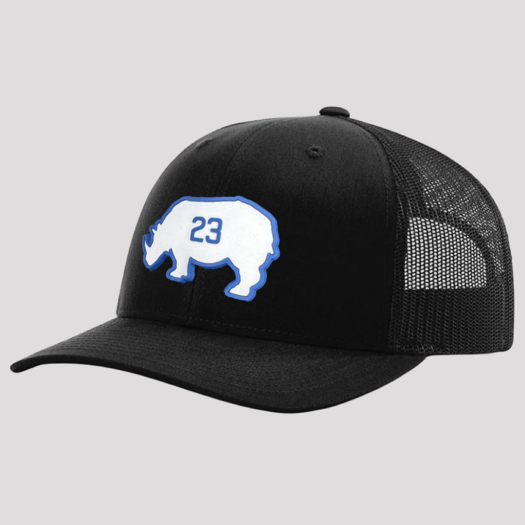 OBVIOUS SHIRTS Merch The Ryno 23 Embroidered Black Trucker Hat Gifts For Son OBVIOUS SHIRTS Merch The Ryno 23 Embroidered Black Trucker Hat Gifts For Son