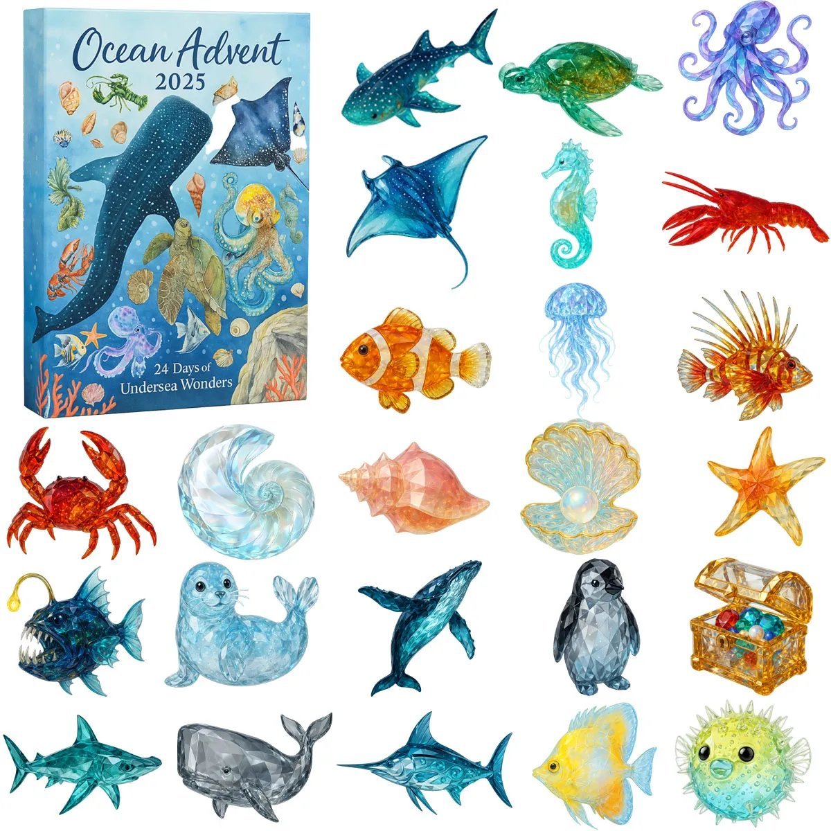 Ocean Advent Calendar 2025 Animal Advent Calendar Christmas Gifts For Ocean Lovers