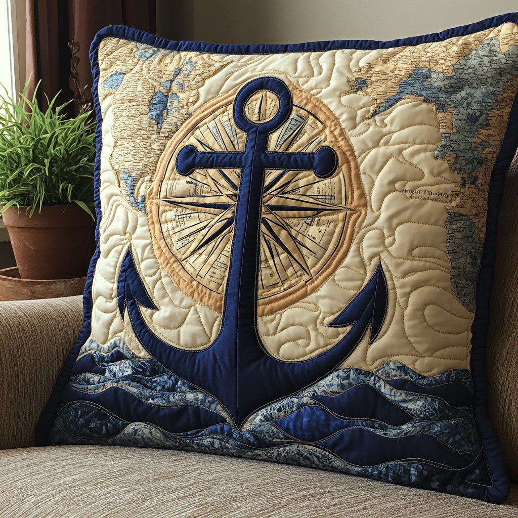 Ocean Anchor Quilt Pillow Case Modern Pillow Case Design for Cozy Bedrooms