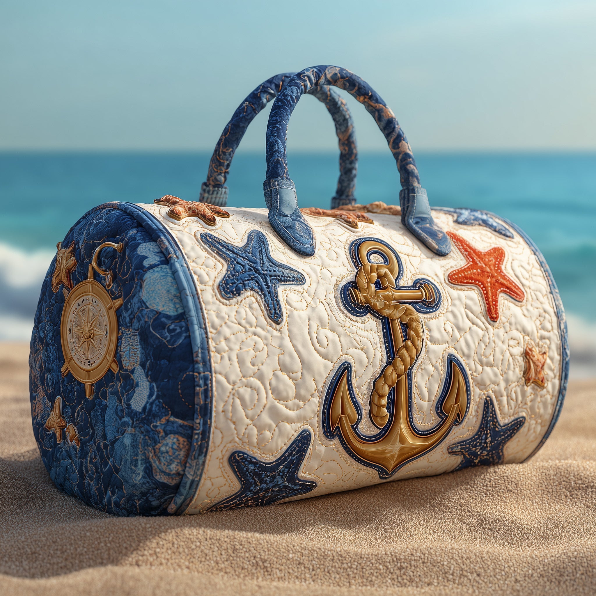 Ocean Anchor Quilted Duffle Bag For Carry On Use