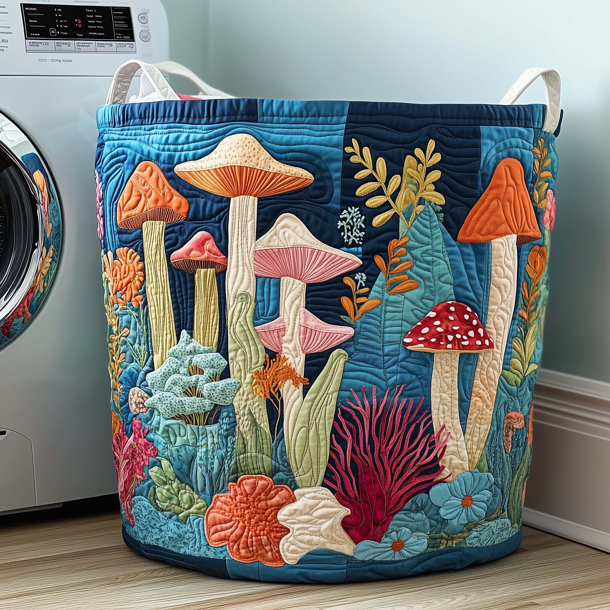 Ocean Bloom Quilted Laundry Basket Laundry Room Signs Cool Gifts For New Home