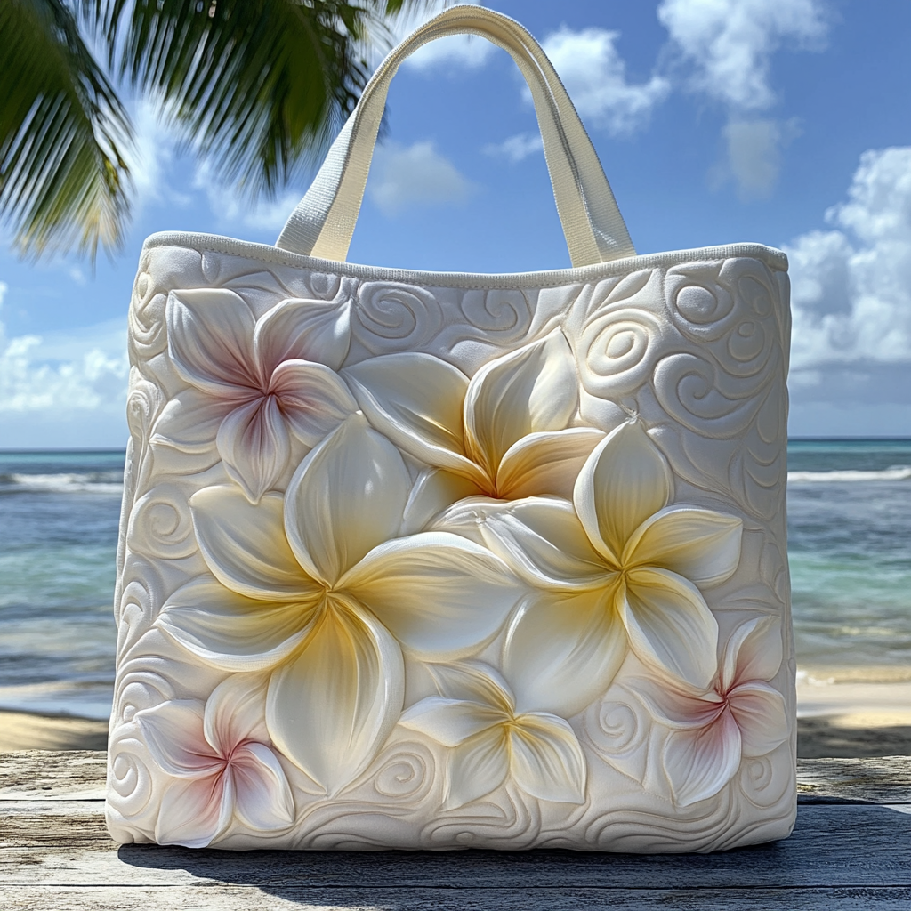 Ocean Blossom Quilted Tote Bag Christmas Presents For Beach Lovers