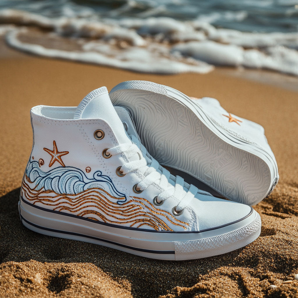 Ocean Breeze Canvas High Tops Summer Merch Vibes