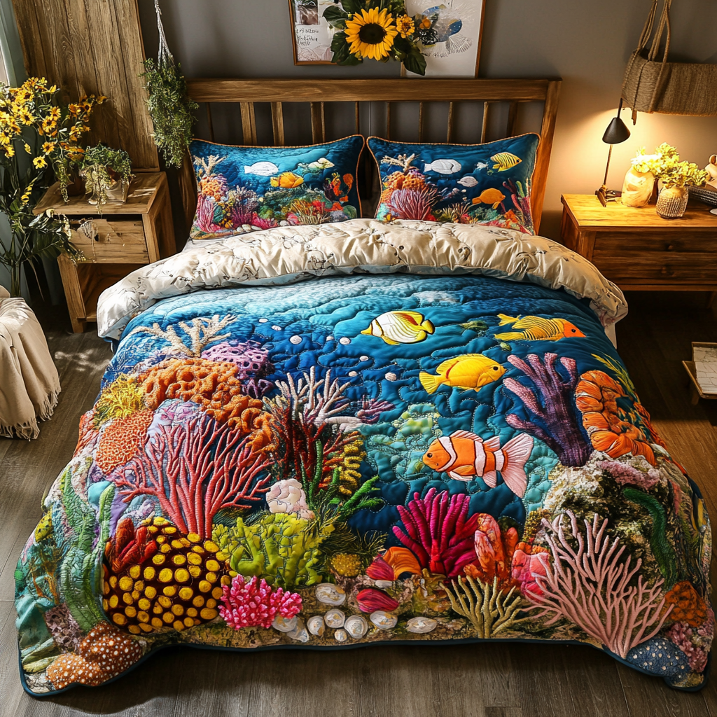 Ocean Breeze Quilted Bedding Set Christmas Bed Sheets Lighthouse Themed Gifts