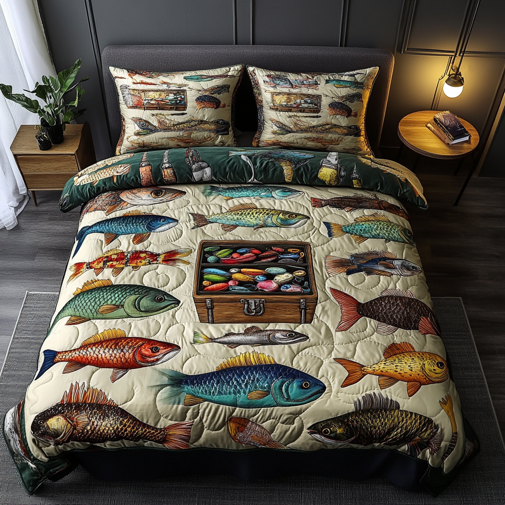 Ocean Breeze Quilted Bedding Set Heartwarming Bedding Gift for Loved Ones