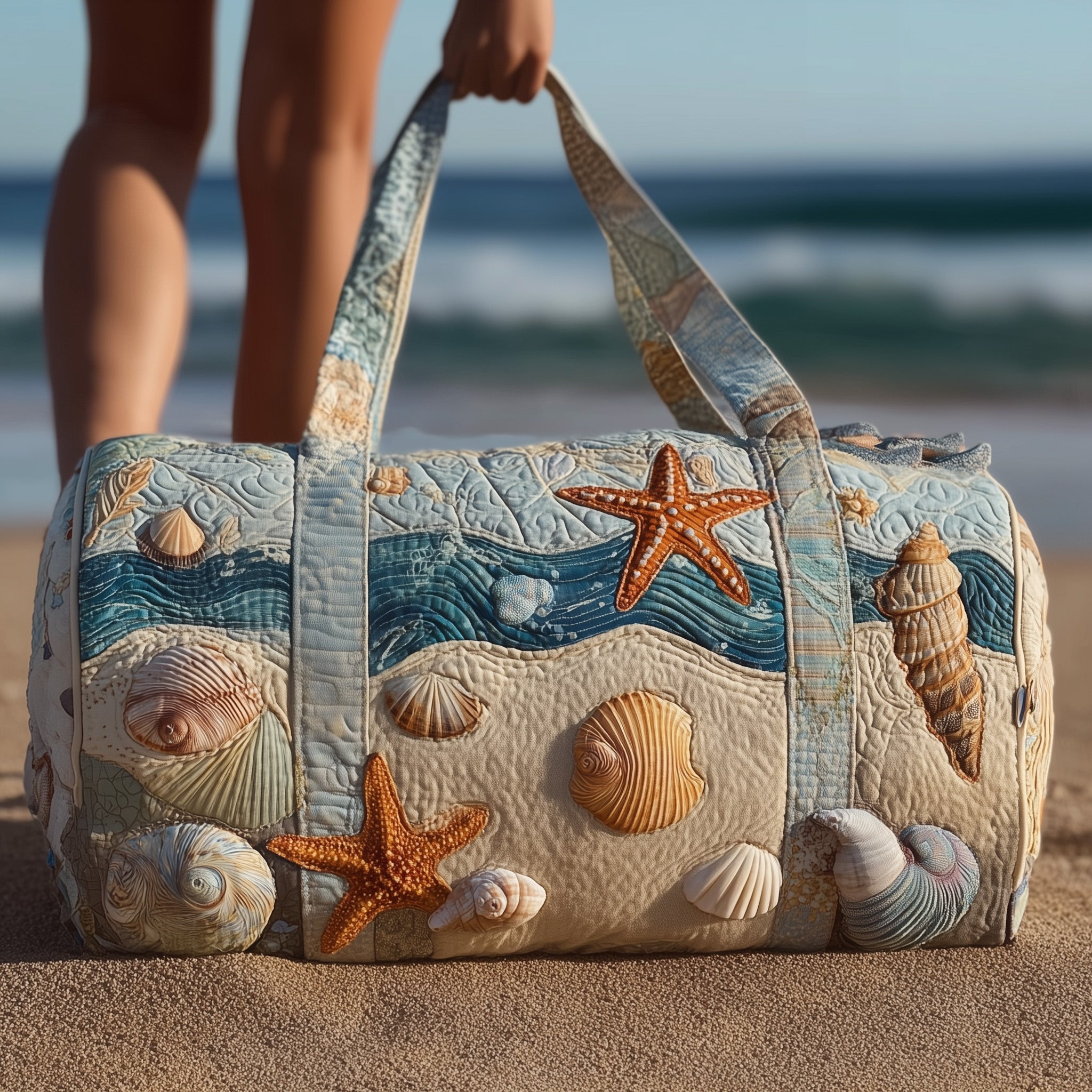 Ocean Breeze Quilted Duffle Bag Durable And Lightweight