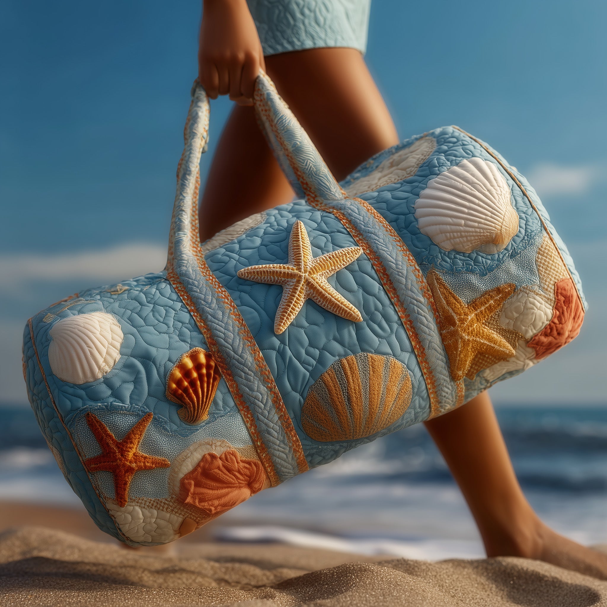 Ocean Breeze Quilted Duffle Bag New Year Gift Idea