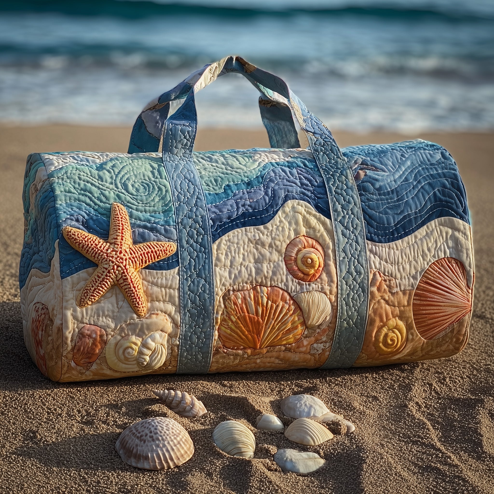 Ocean Breeze Quilted Duffle Bag Travel Friendly Design