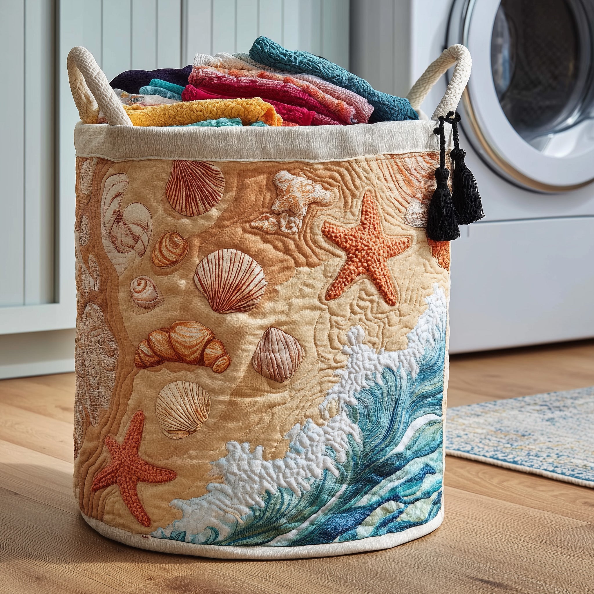 Ocean Breeze Quilted Laundry Basket Best Gifts For Beach Lovers