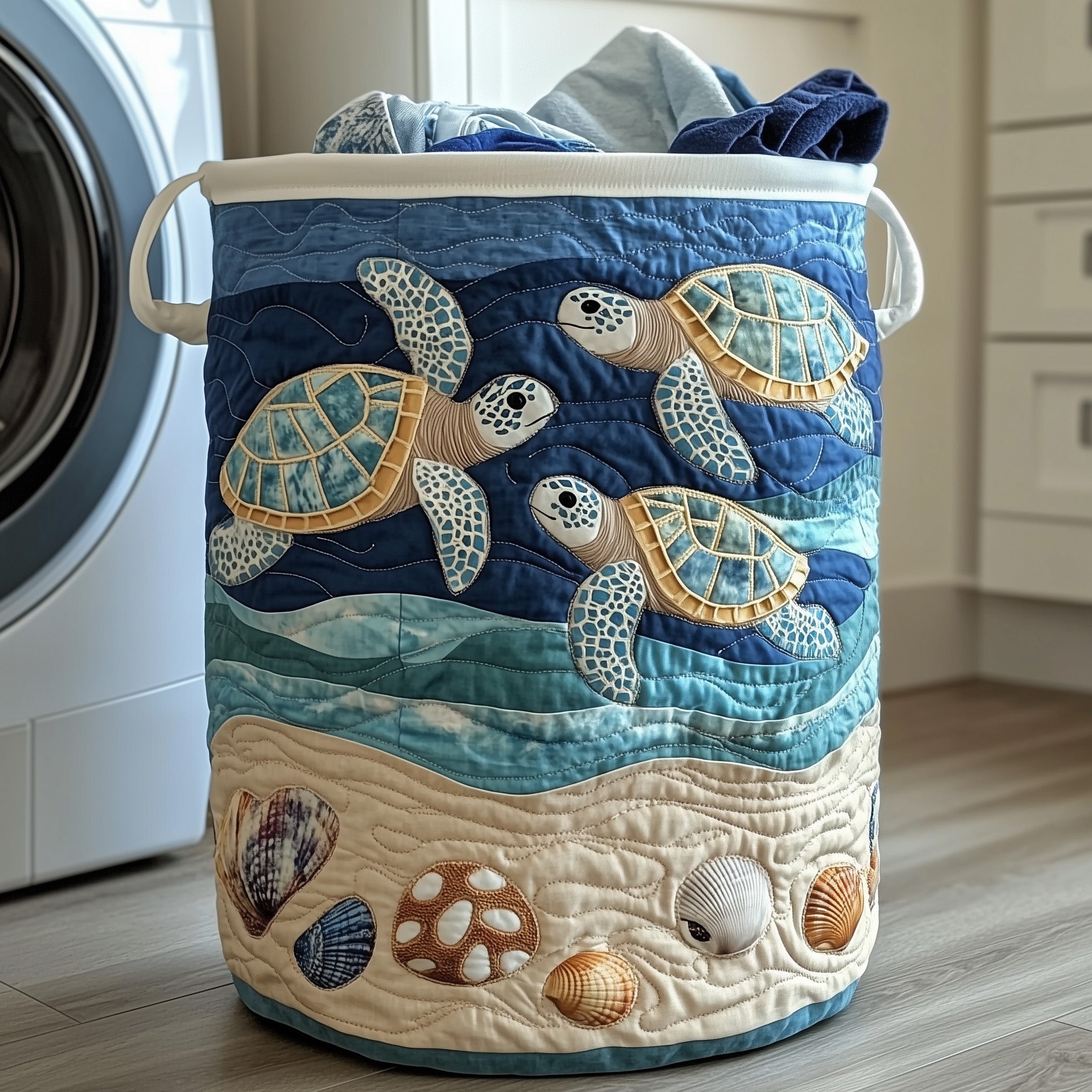 Ocean Breeze Quilted Laundry Basket Best Gifts For Ocean Lovers