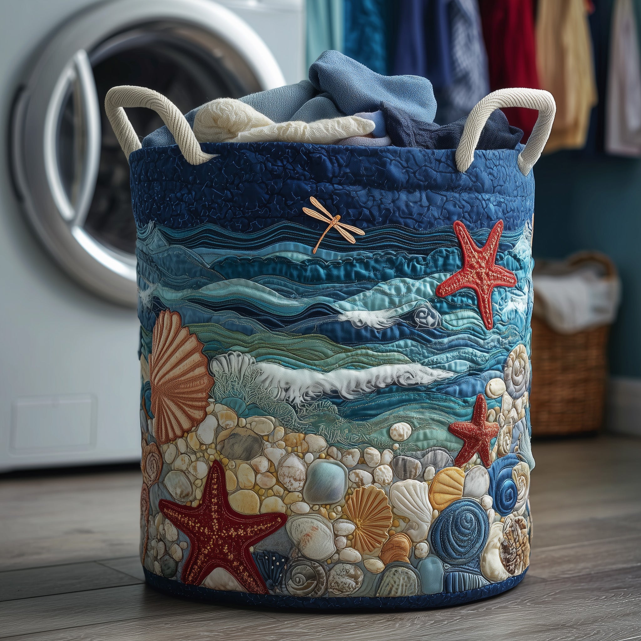 Ocean Breeze Quilted Laundry Basket Fall Merch Pick