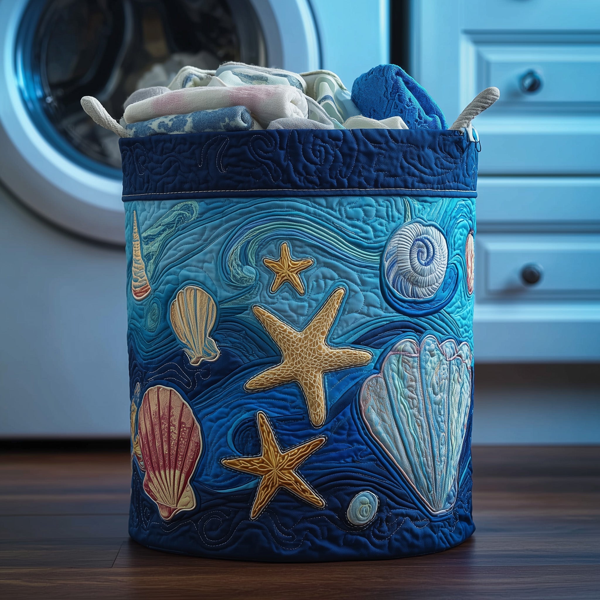 Ocean Breeze Quilted Laundry Basket Spring Merch Pick