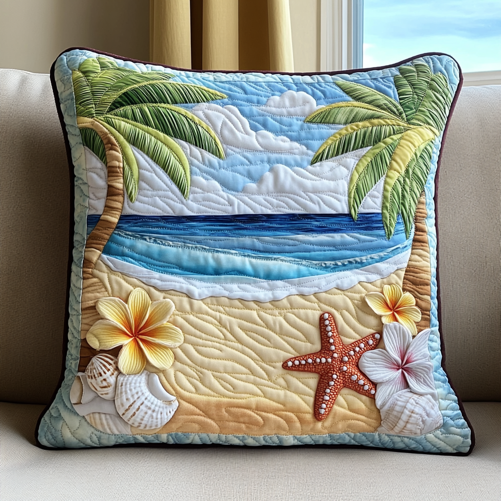 Ocean Breeze Quilted Pillow Case Decorative Pillow Covers Gift Ideas For Ocean Lovers