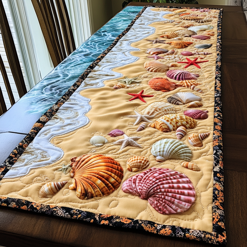 Ocean Breeze Quilted Table Runner Ocean Table Runner Best Friend Birthday Gifts