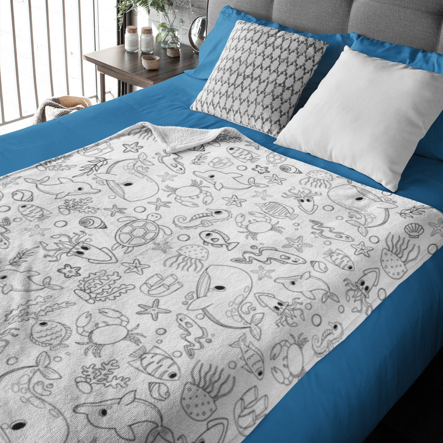 Ocean Coloring Blanket- Gift for Kids Ocean Coloring Blanket- Gift for Kids