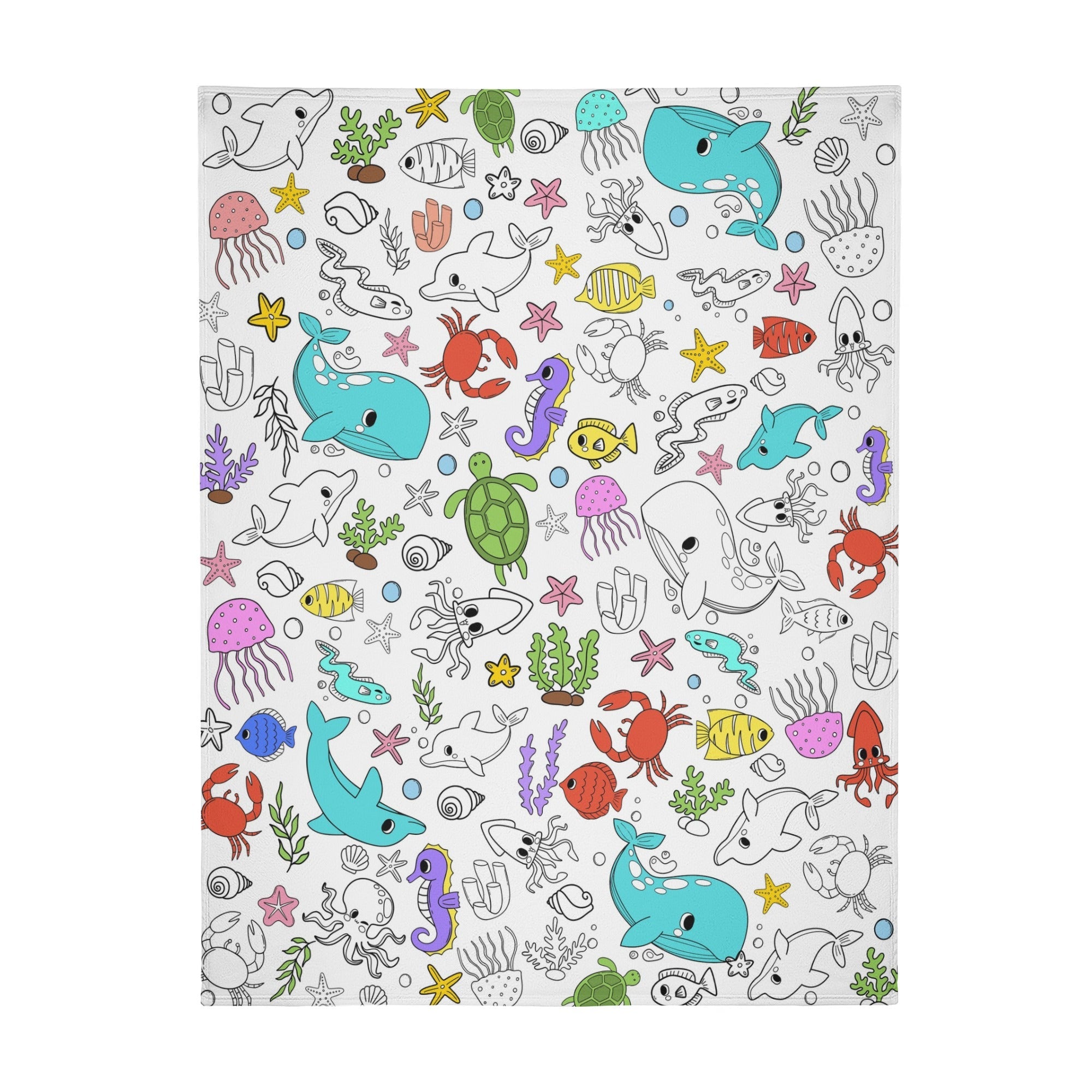 Ocean Coloring Blanket- Gift for Kids Ocean Coloring Blanket- Gift for Kids