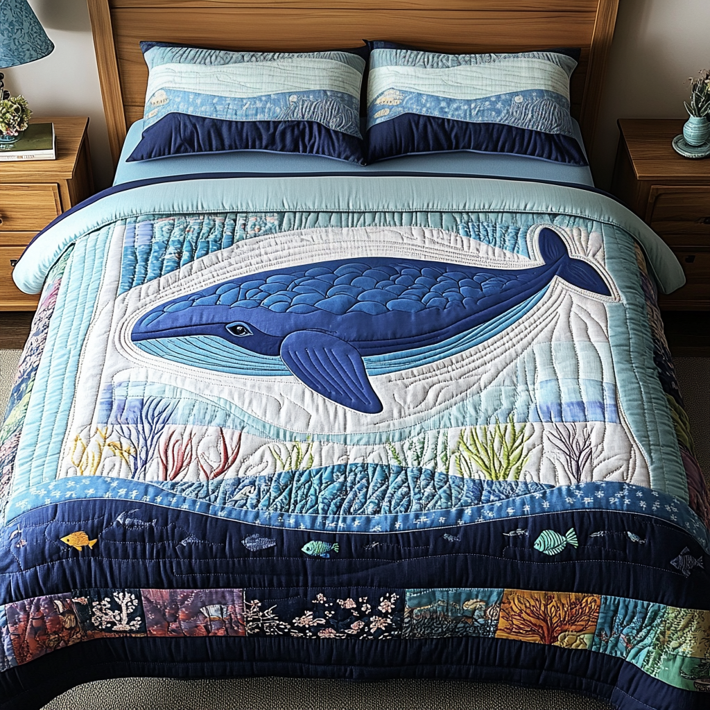 Ocean Dream Quilted Bedding Set Perfect Bedding Gift Set for Family and Friends