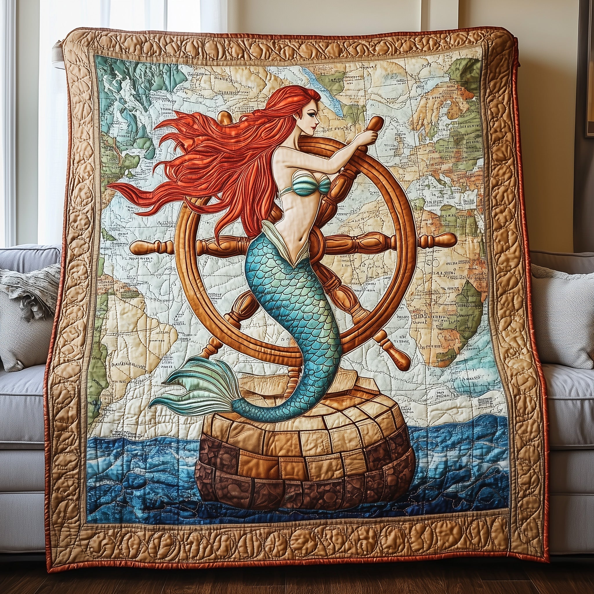 Ocean Dream Quilted Blanket Merchandise Throw BlanketBest Mermaid Gifts  Christmas