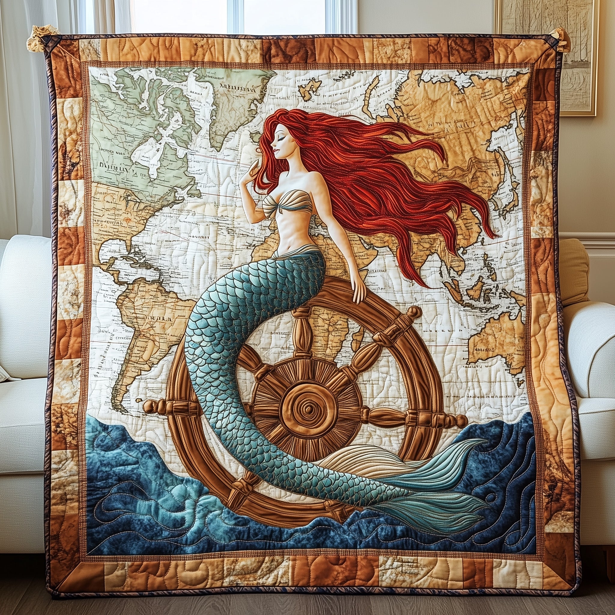 Ocean Dream Quilted Blanket Merchandise Throw BlanketGift For Mermaid Lover