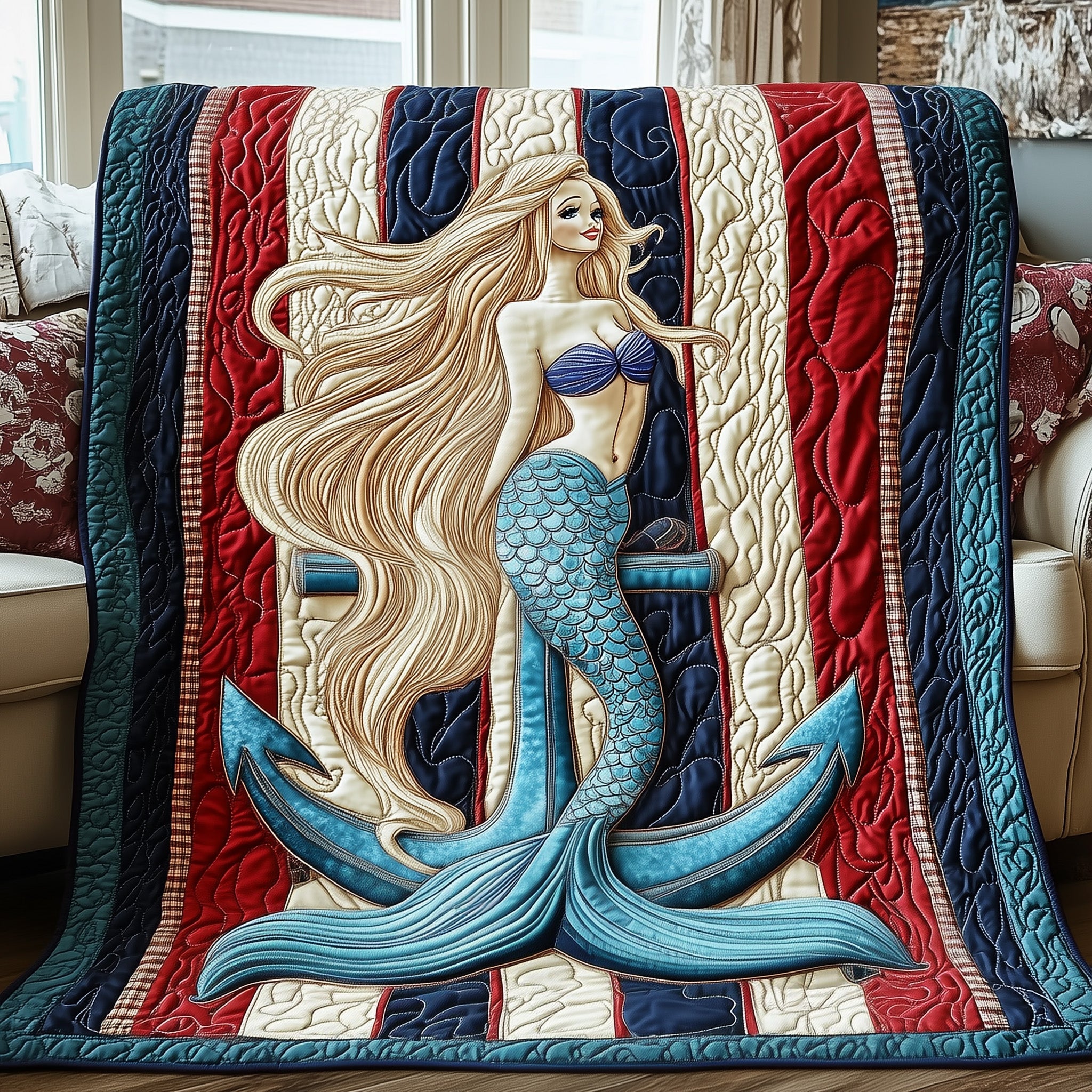 Ocean Dream Quilted Blanket Merchandise Throw BlanketMermaid Gift Ideas For Adults
