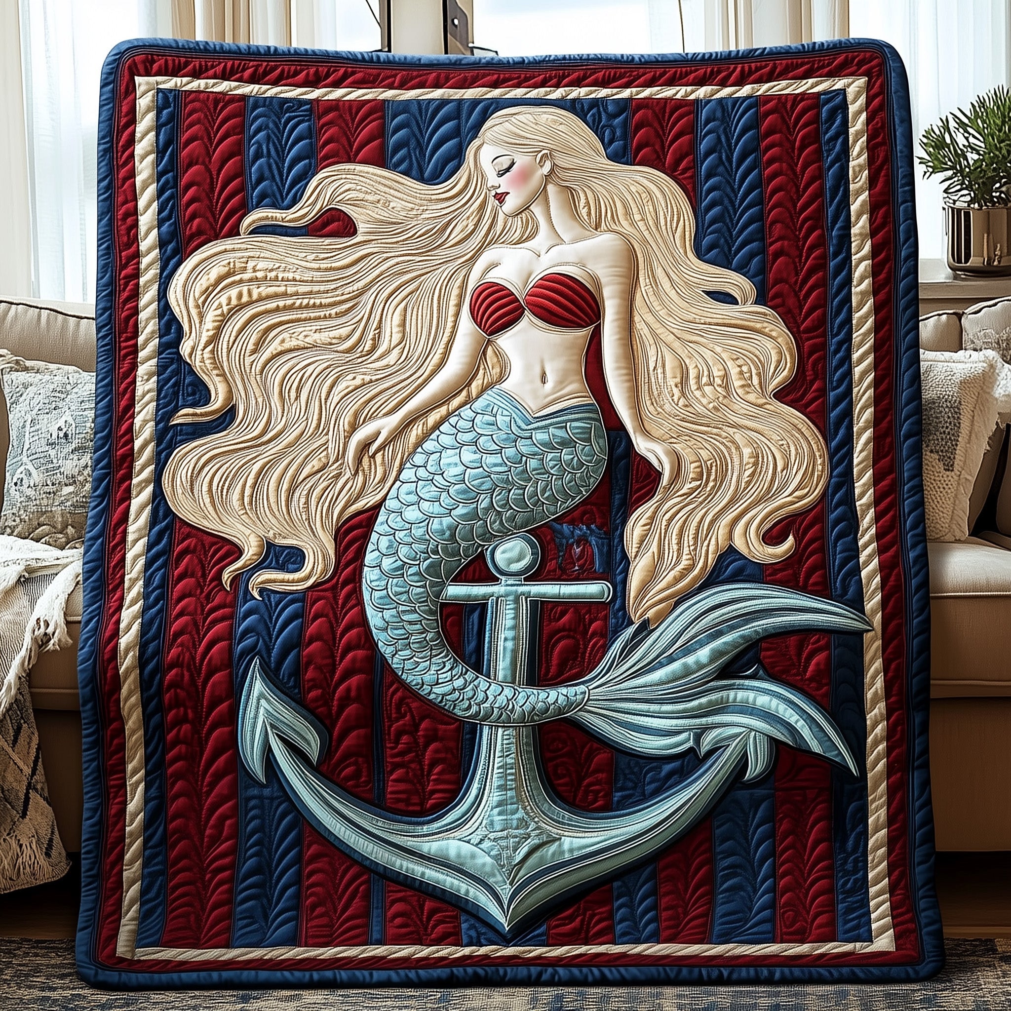 Ocean Dream Quilted Blanket Merchandise Throw BlanketMermaid Themed Gifts For Adults