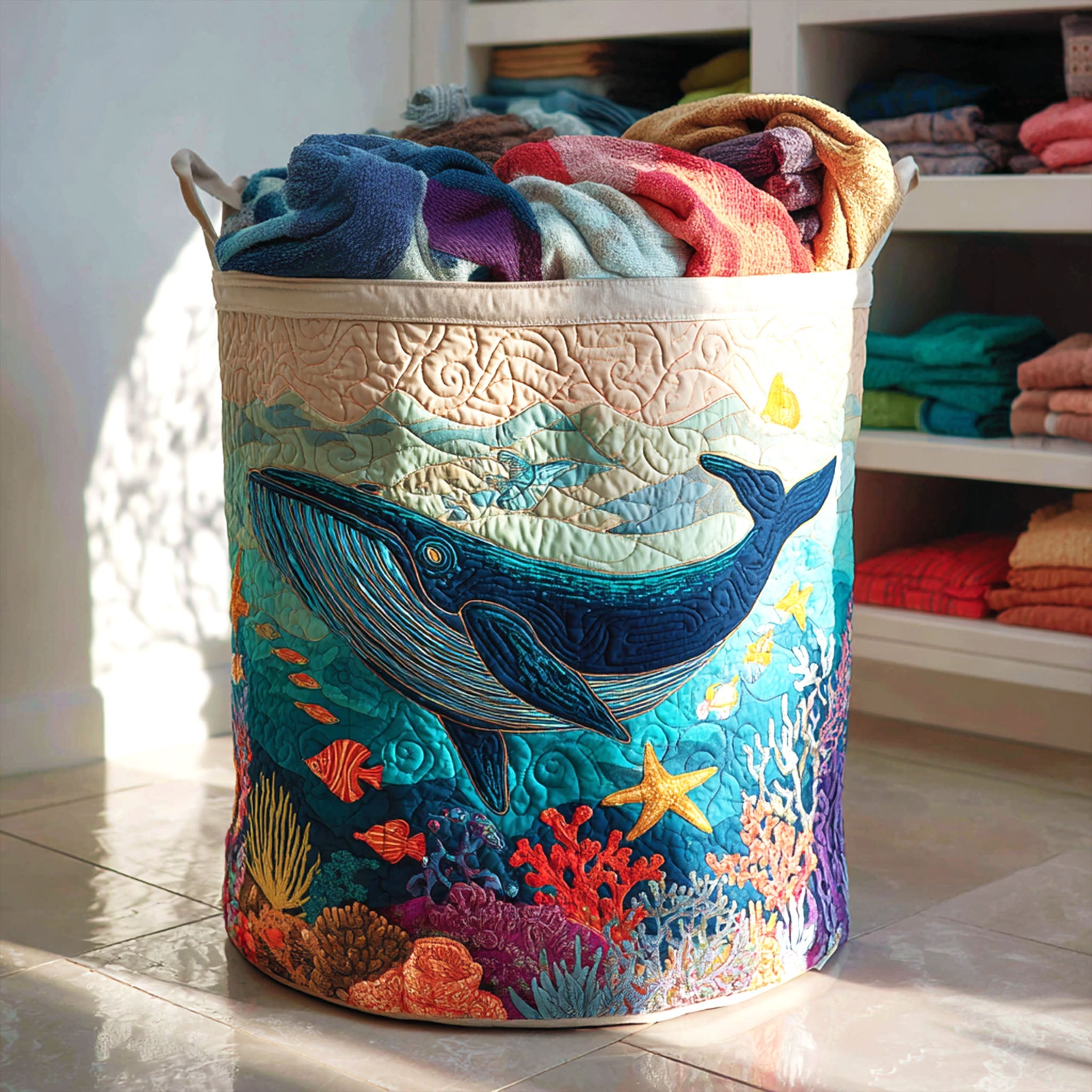 Ocean Dreams Quilted Laundry Basket Gift To Brighten Their Day