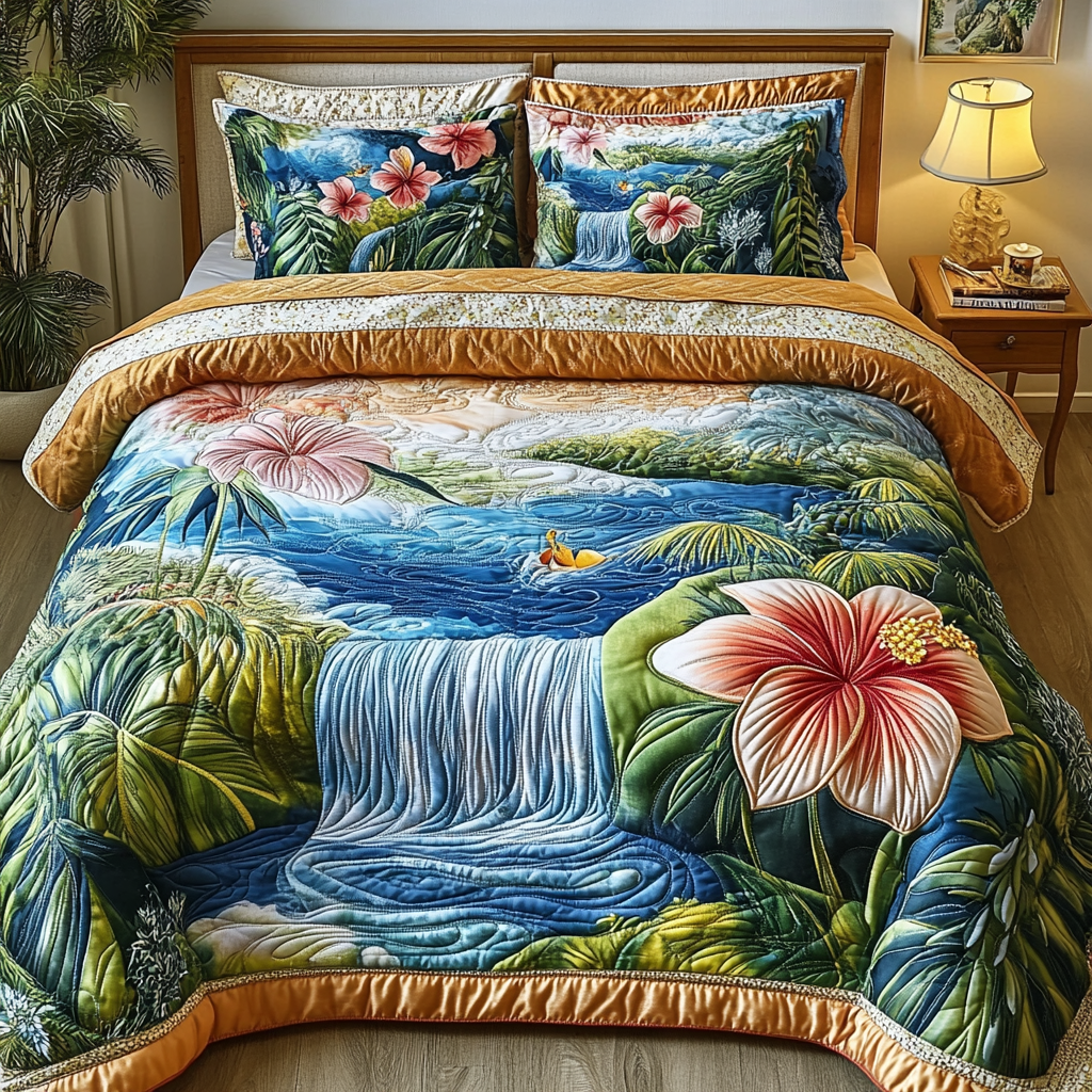 Ocean Drift Quilted Bedding Set Best Bedspread Set Summer Beach Gifts