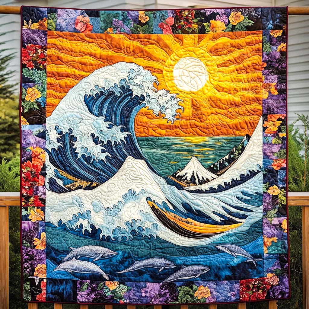 Ocean Embrace Quilted Blanket Christmas Blanket Gift