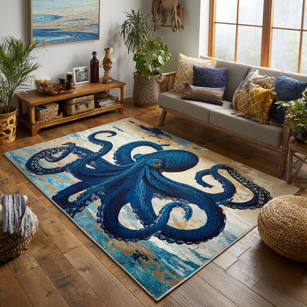 Ocean Enigma Area Rug Foyer Christmas Decor Ocean Themed Presents