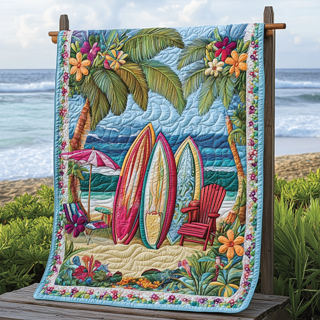Ocean Escape Quilted Blanket Bedroom Decor Gifts For Gnome Lovers